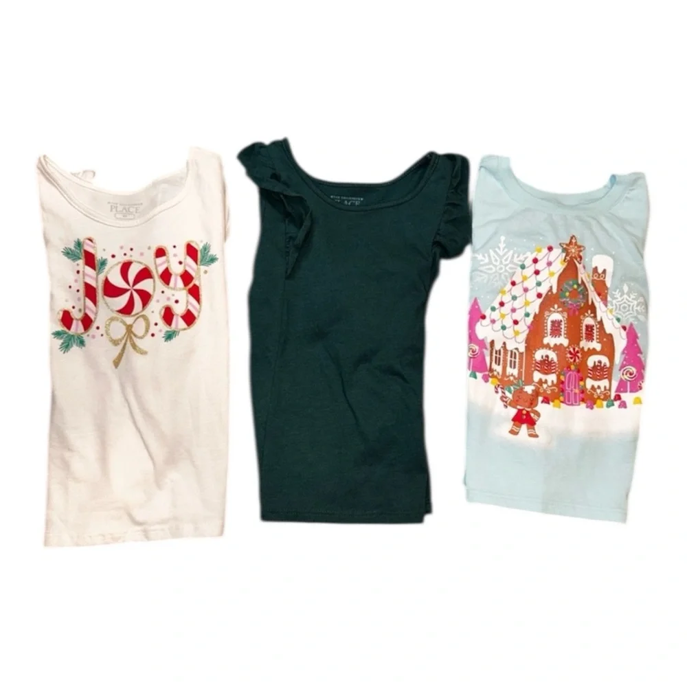 The Childrens Place Long Sleeve Tees Bundle Holiday Christmas Size 3T